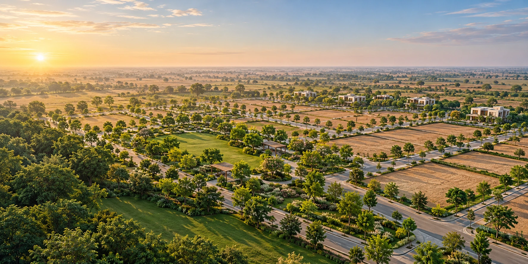 Illustrative landscaped residential community