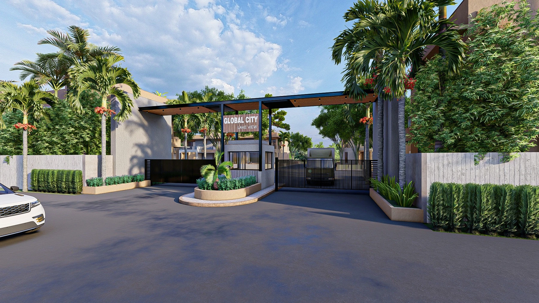 Lakeside Meadows entrance gate view